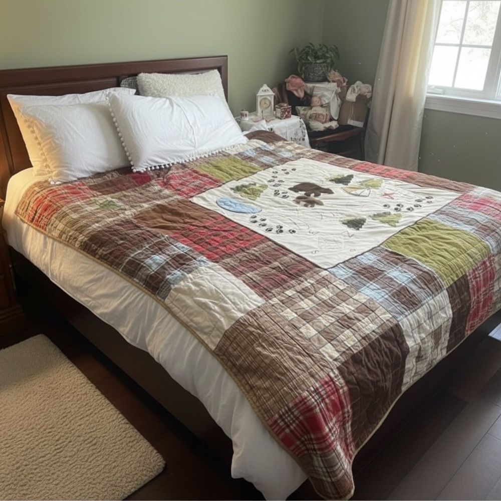 Woolrich Brown and Green Quilts Rustic Bedding